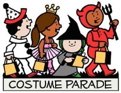 kids in costumes lined up